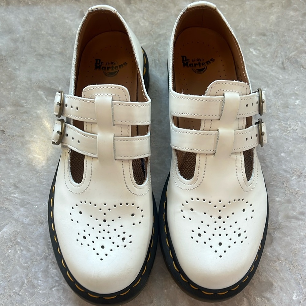 Dr Martens t-strap maryjanes white in excellent condition size 7